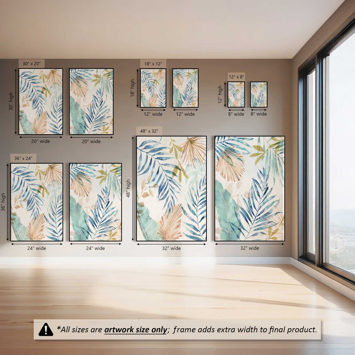 Leafy Breeze Party, Set of 2 Canvas Prints