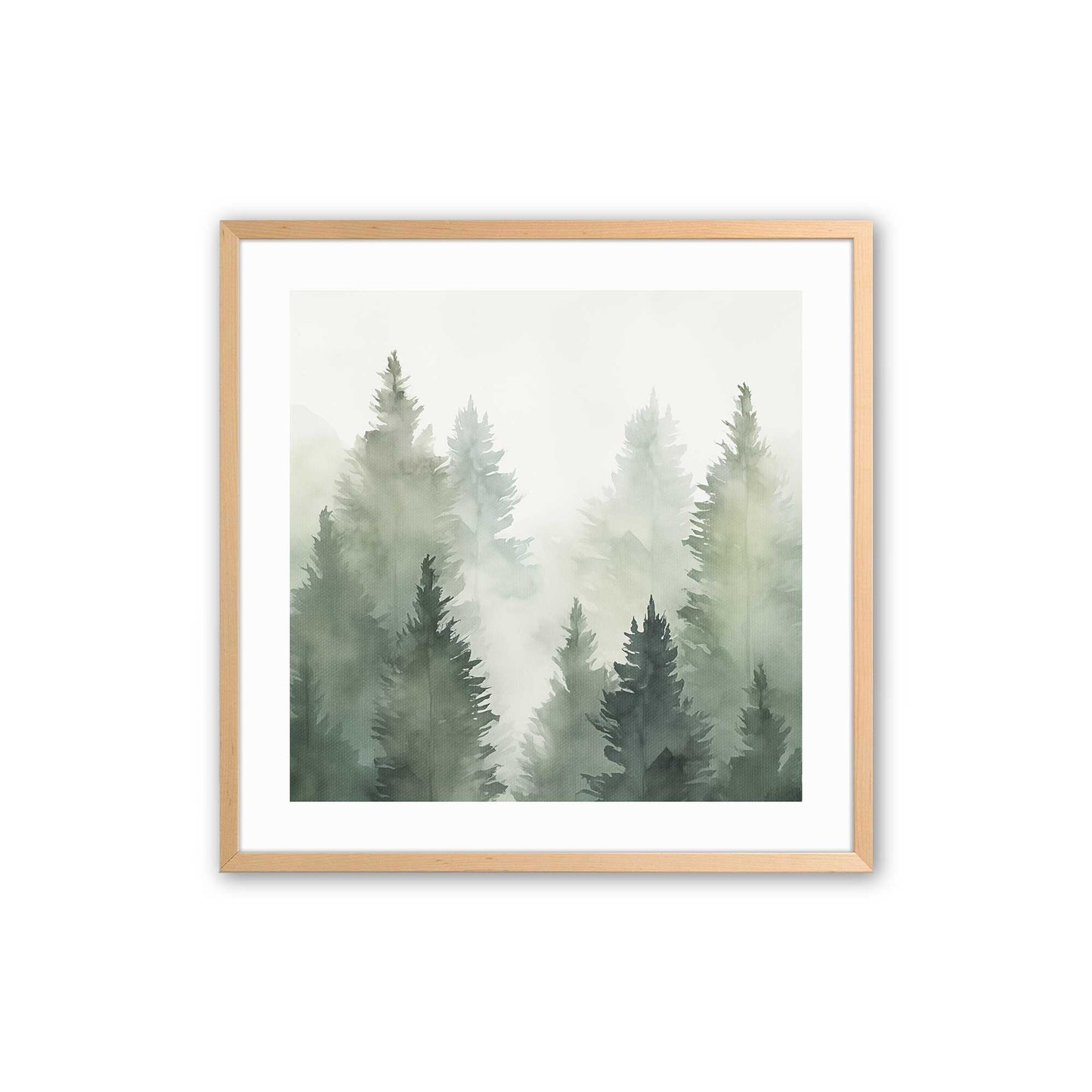 Hazy Forest Morning Art Print, Set of 3