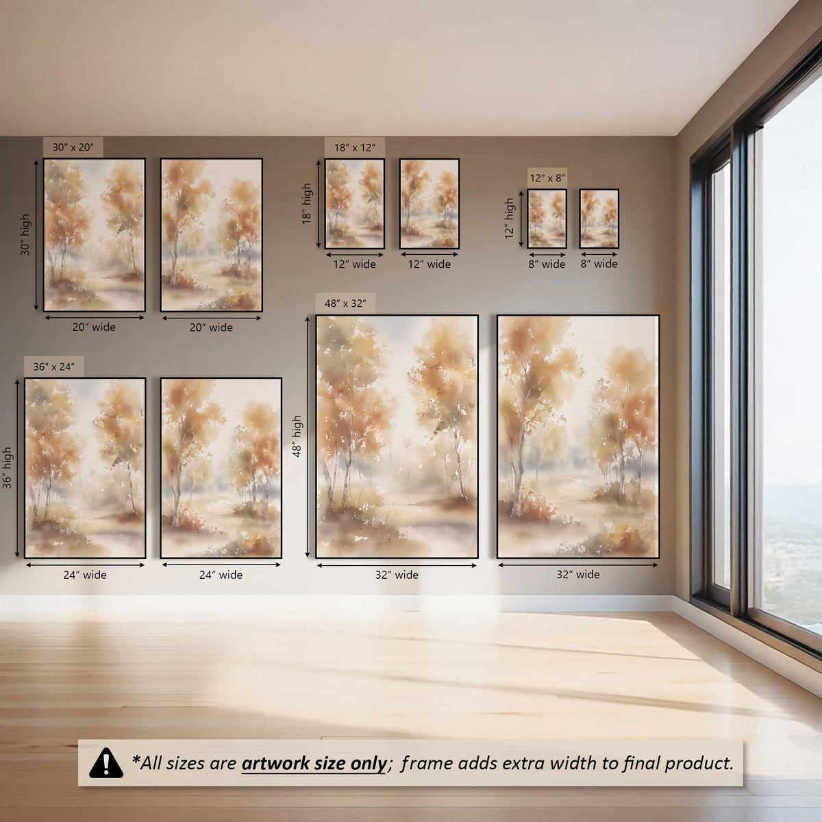 Golden Woodland, Set of 2 Canvas Prints