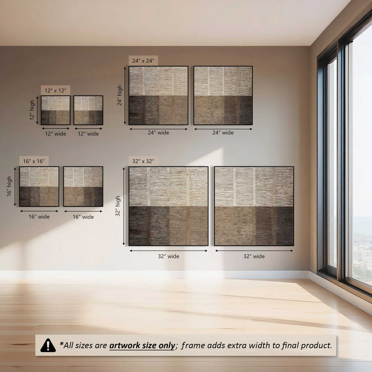 Stacked Neutrals, Set of 2 Canvas Prints