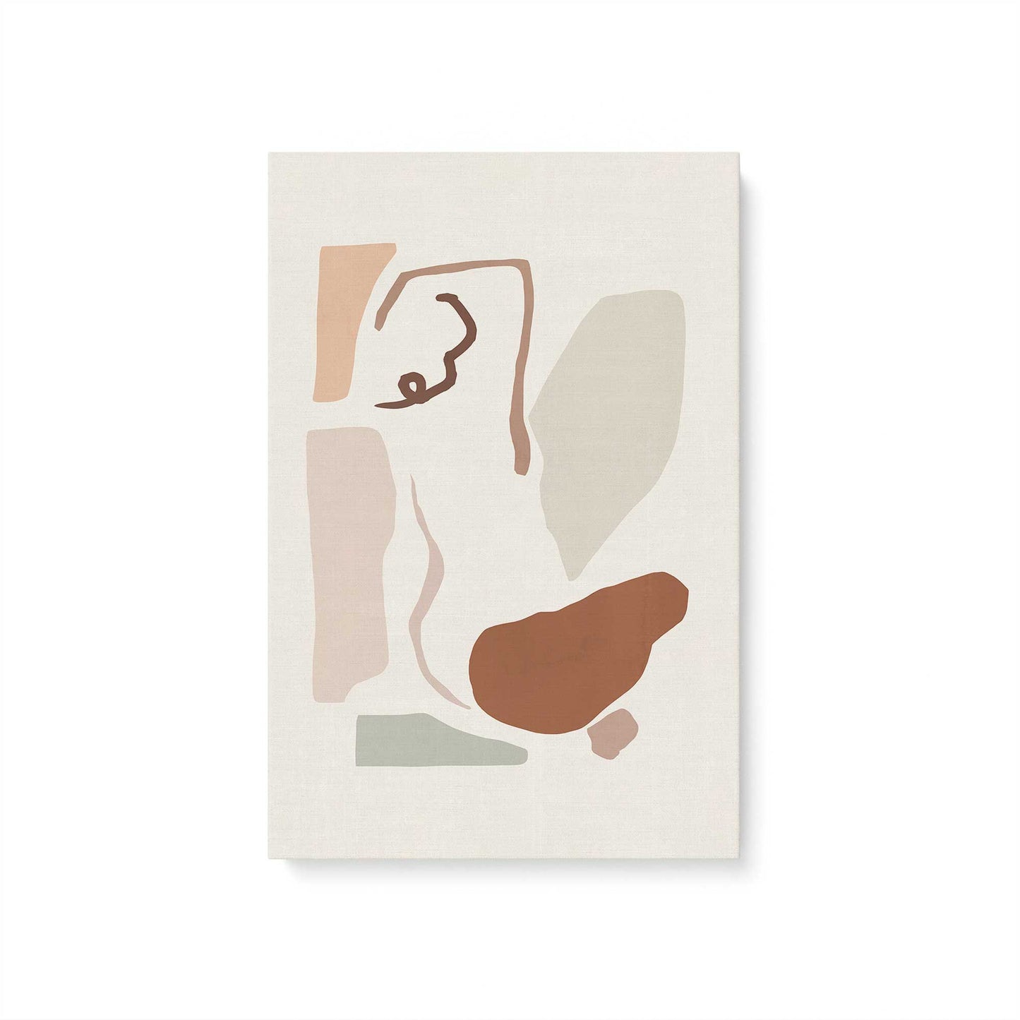 Soft Feminine Shapes Canvas Print, Set of 2