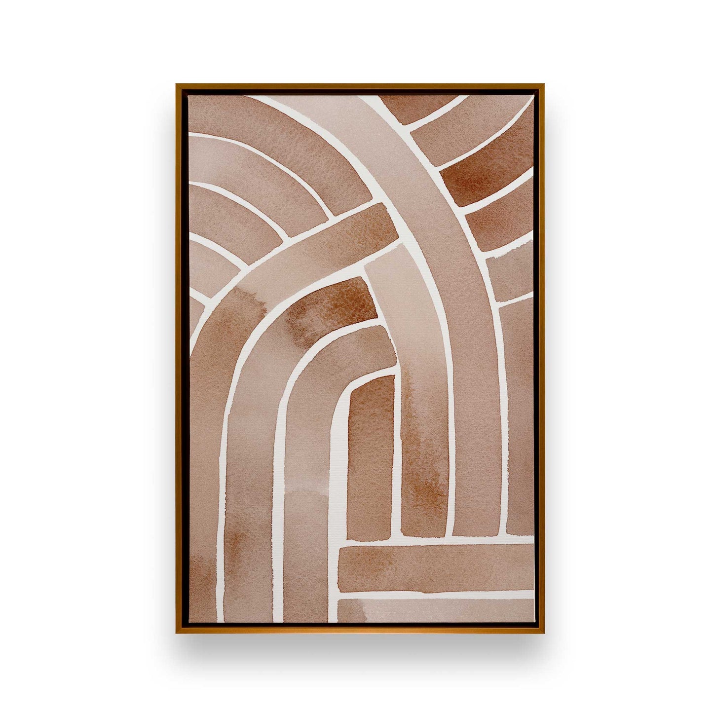 Brown Abstract Paths Canvas Print, Set of 2