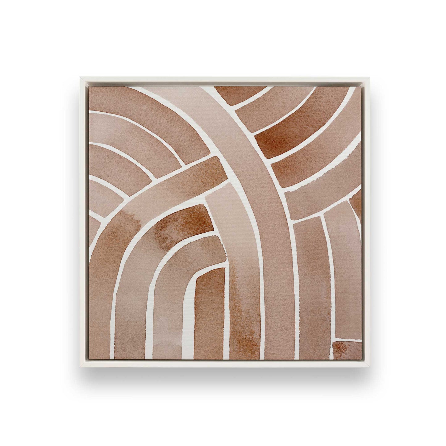Soft Lines in Brown Canvas Print, Set of 2