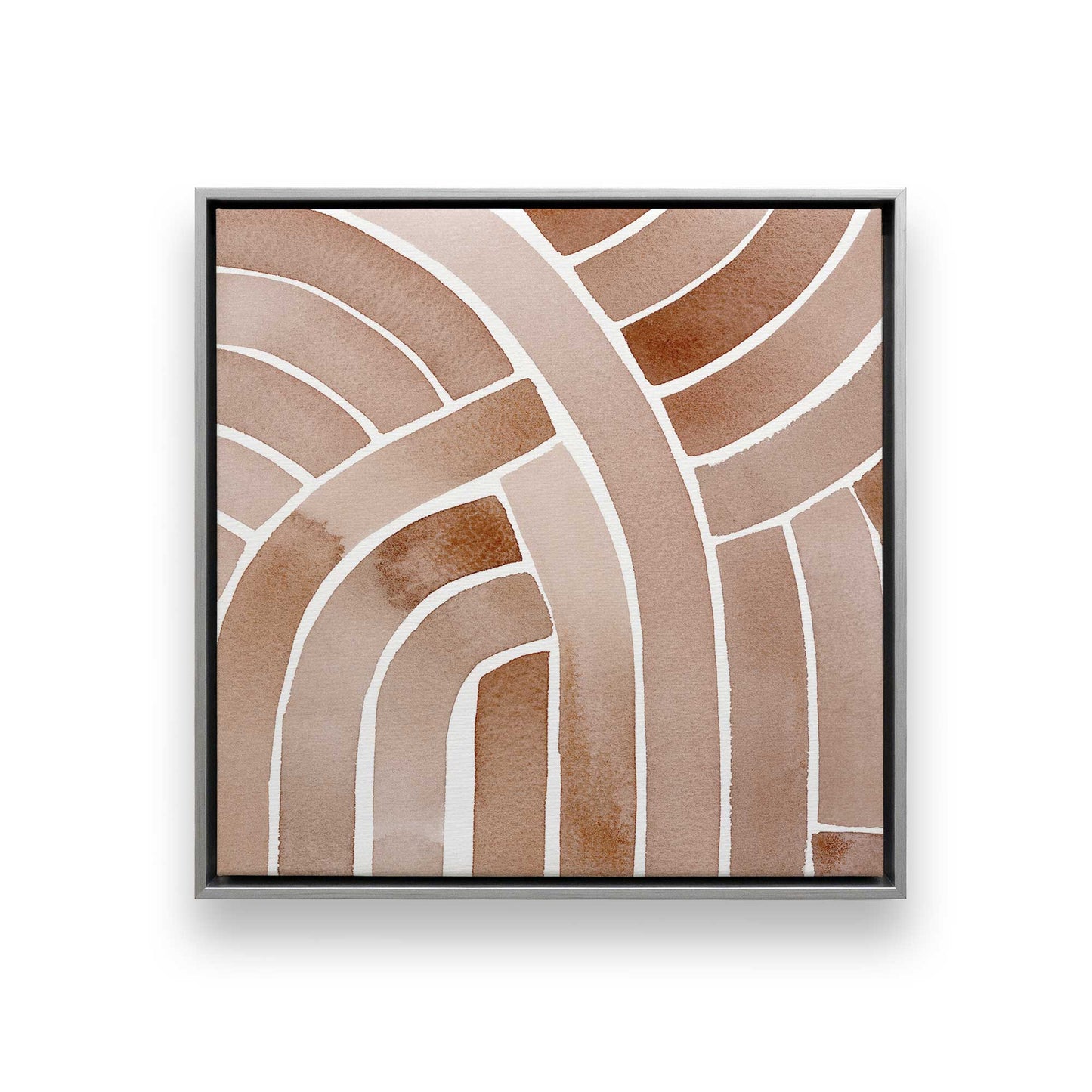 Soft Lines in Brown Canvas Print, Set of 2