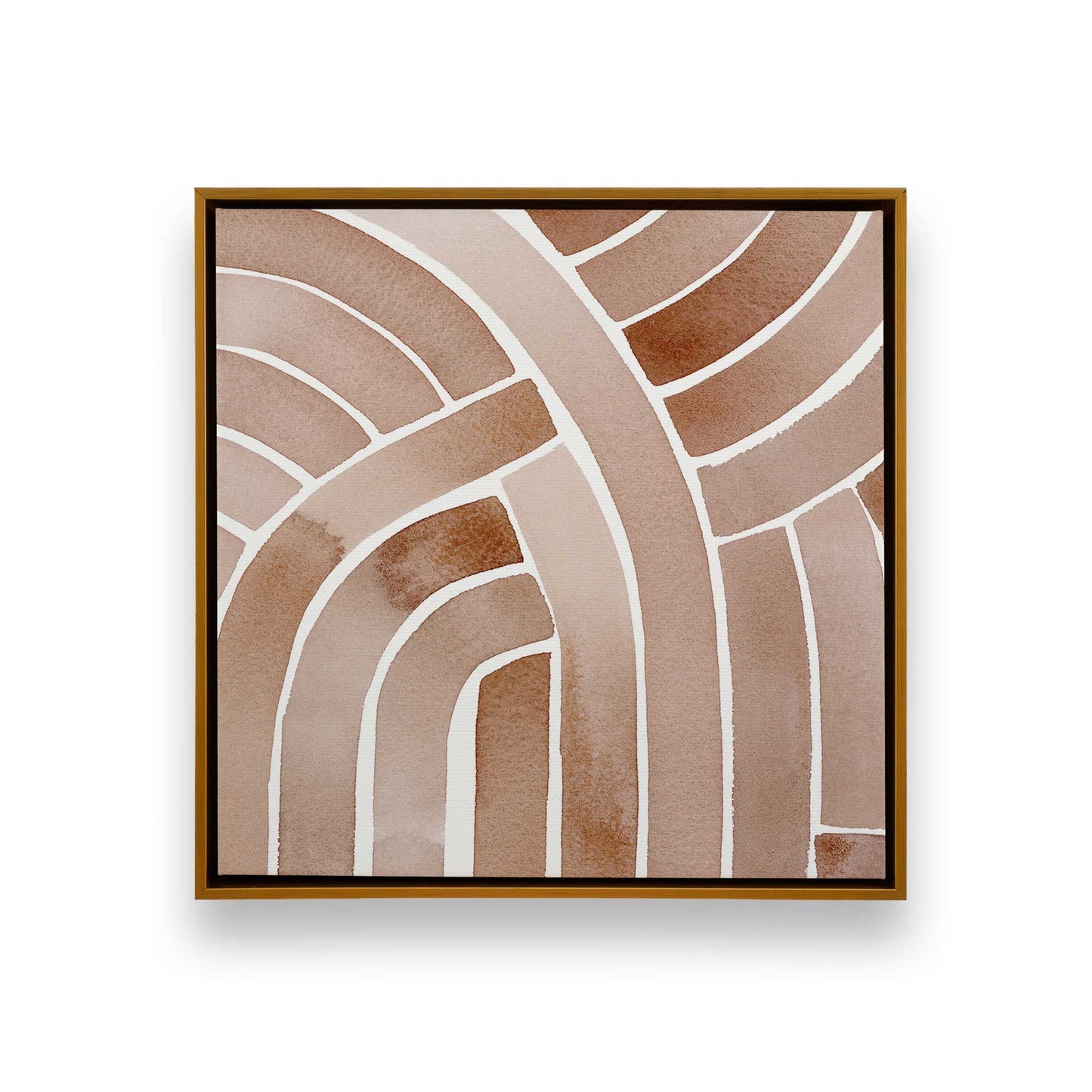 Soft Lines in Brown Canvas Print, Set of 2