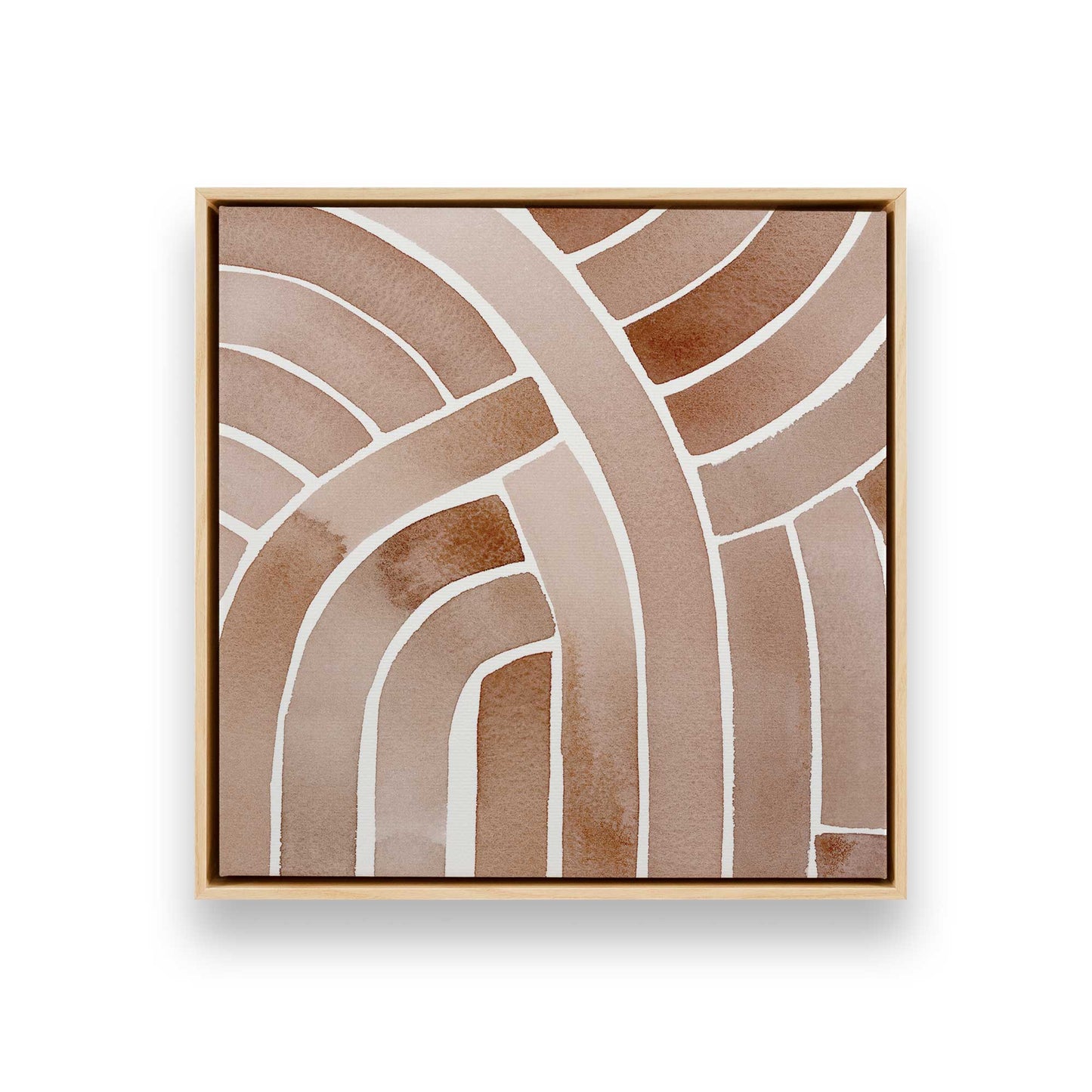 Soft Lines in Brown Canvas Print, Set of 2