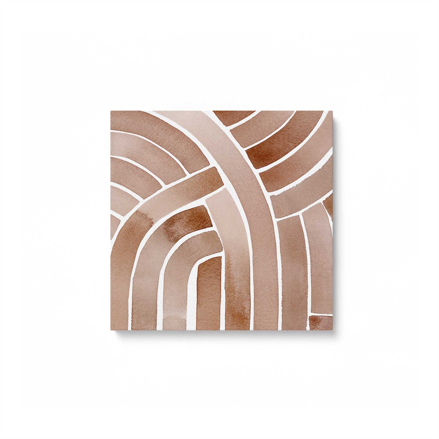 Soft Lines in Brown Canvas Print, Set of 2