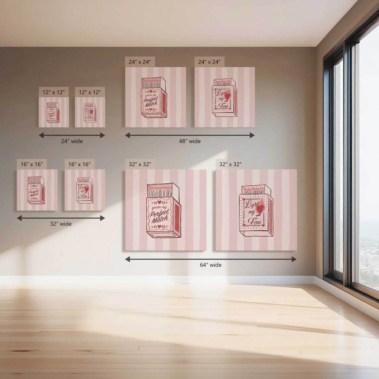 Spark Love Set Canvas Print, Set of 2