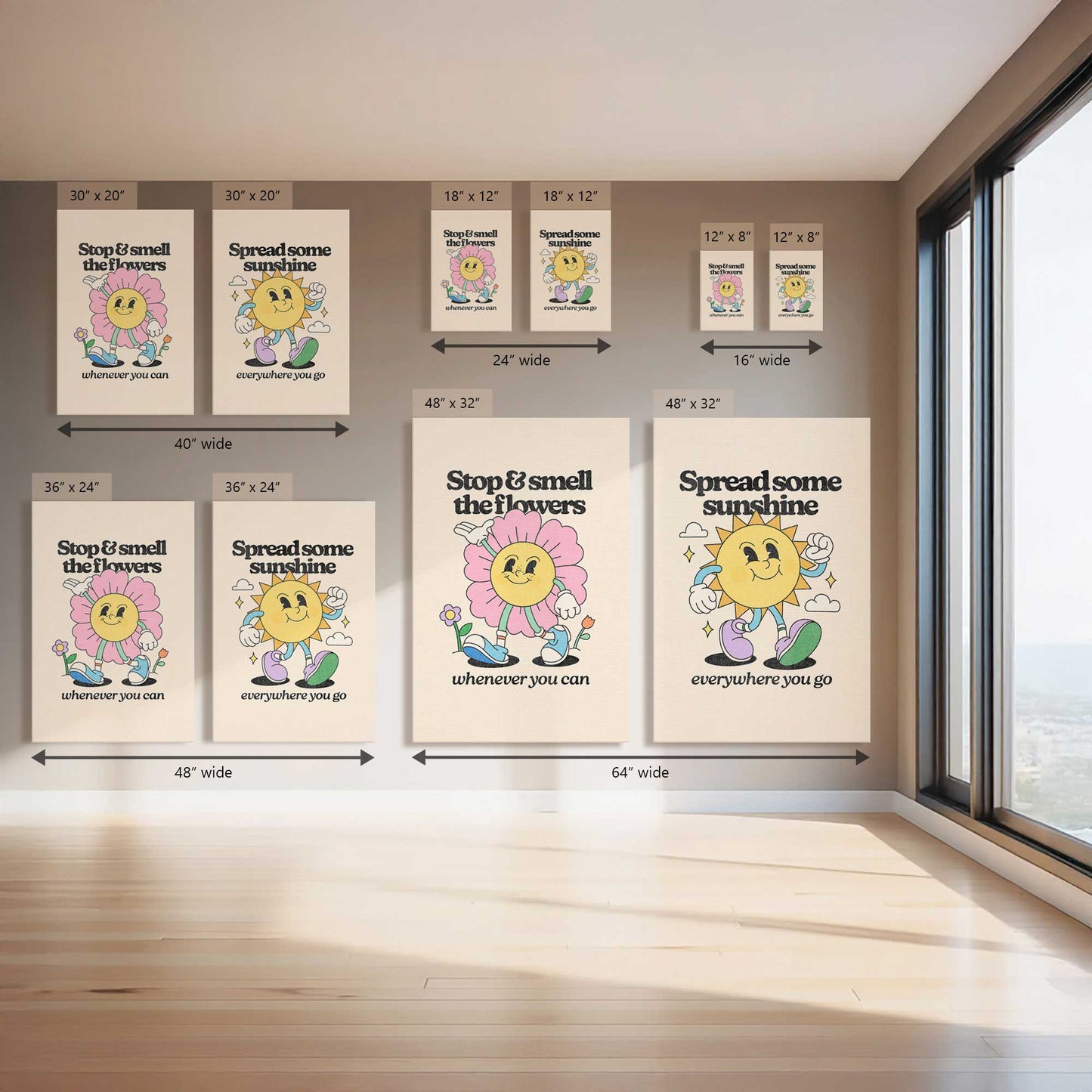 Sunshine on Repeat, Set of 2 Canvas Prints