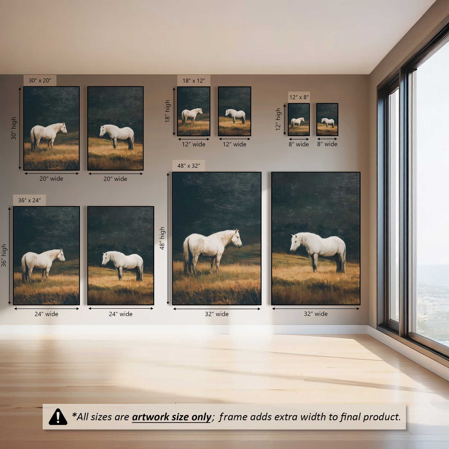 Snowy Horse Vibes, Set of 2 Canvas Prints