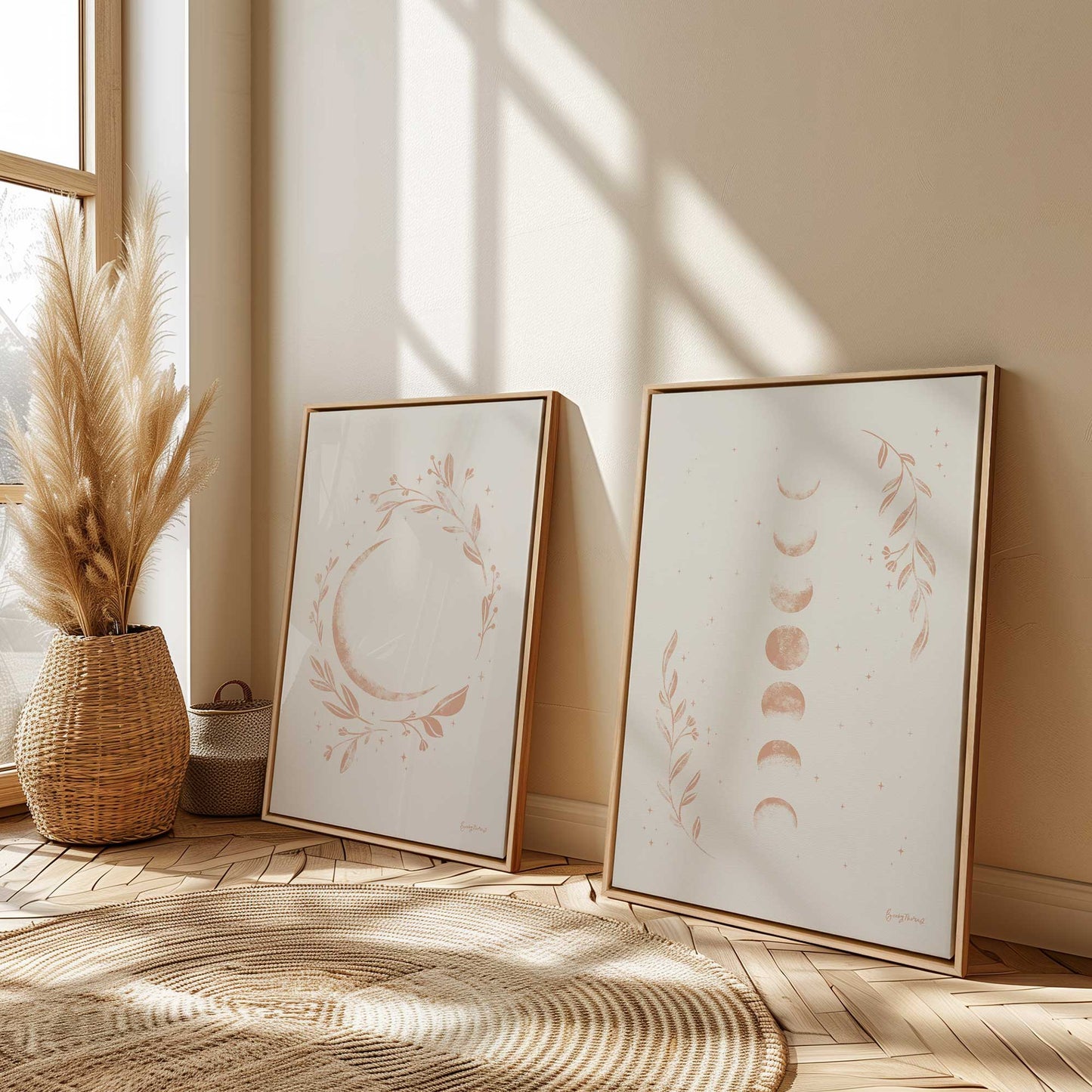 Moonphase Magic Duo Canvas Print, Set of 2