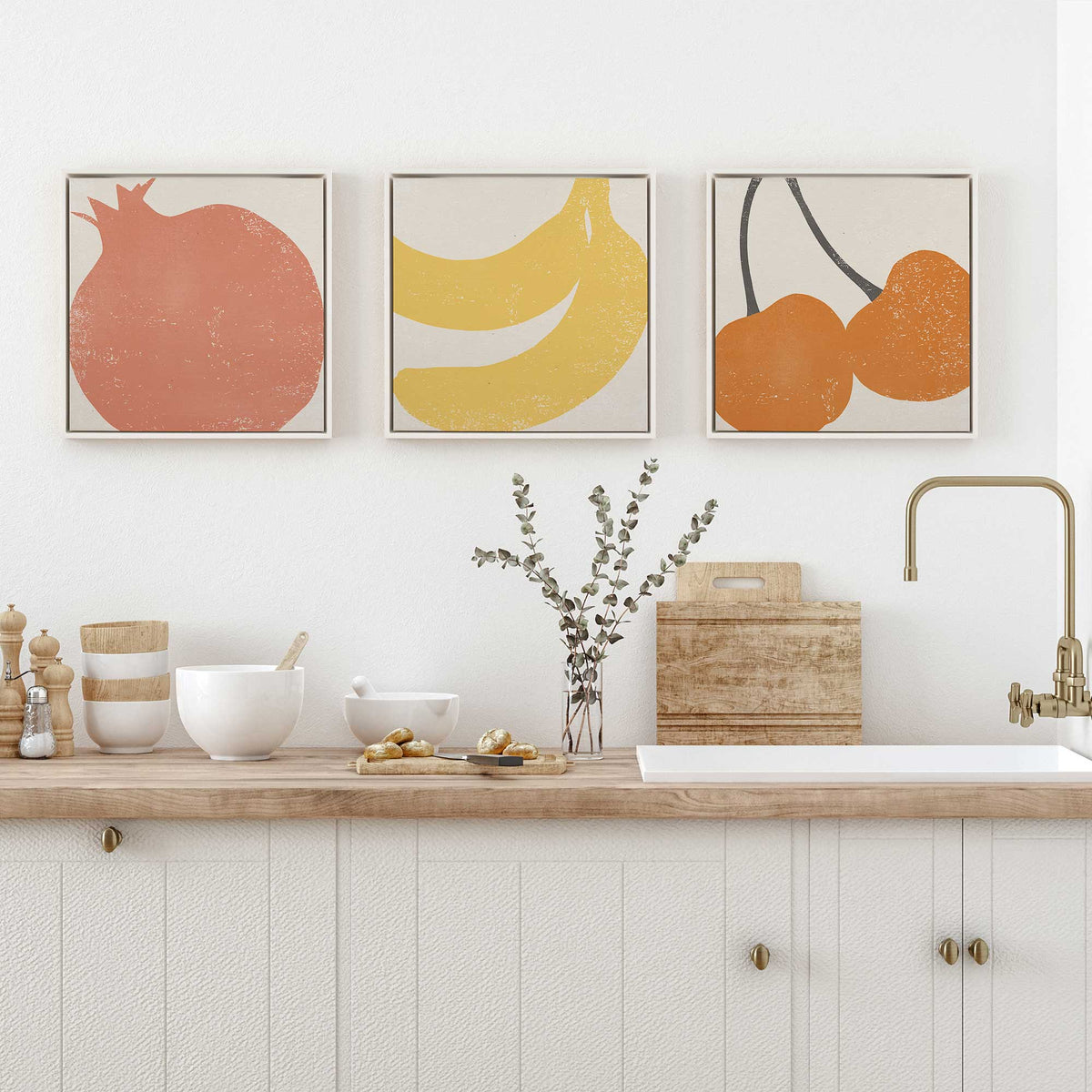 Fresh Picked Fruit Canvas Print, Set of 3