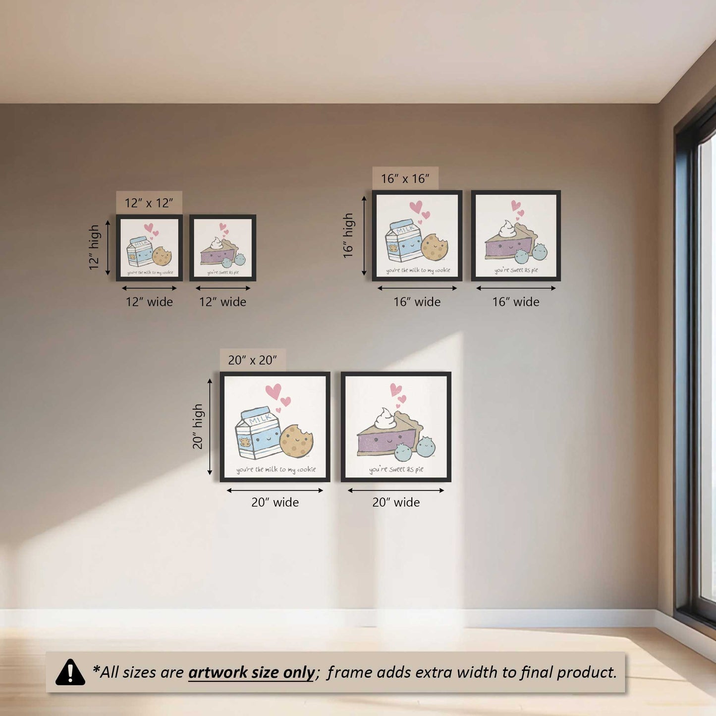 Snack Love Duo Canvas Print, Set of 2