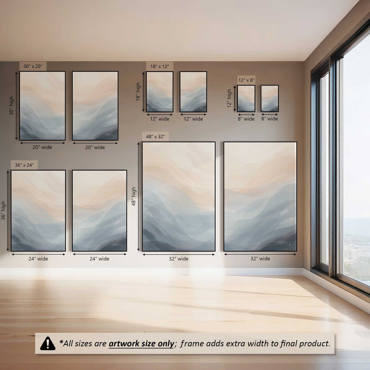 Soft Mountain Mood, Set of 2 Canvas Prints