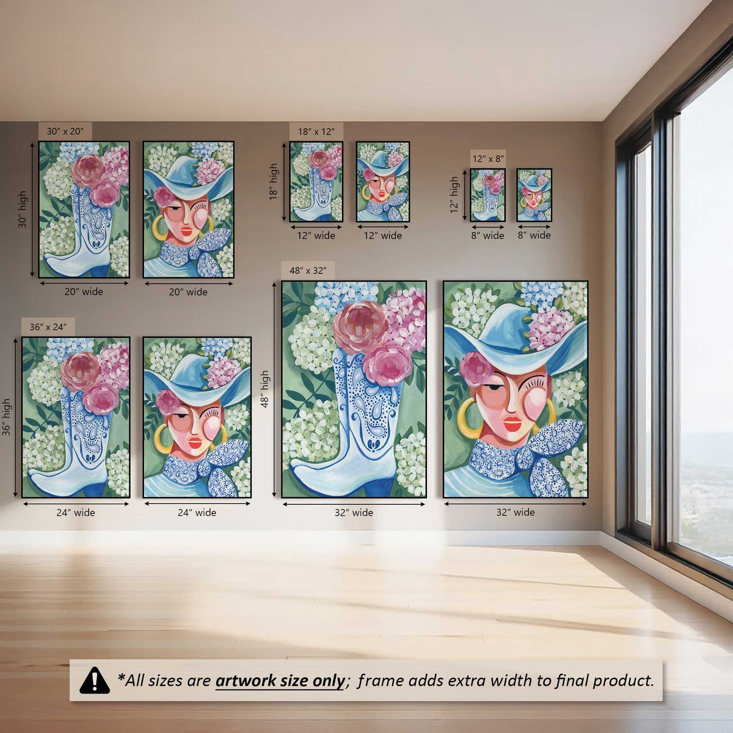 Blooming Boots, Set of 2 Canvas Prints