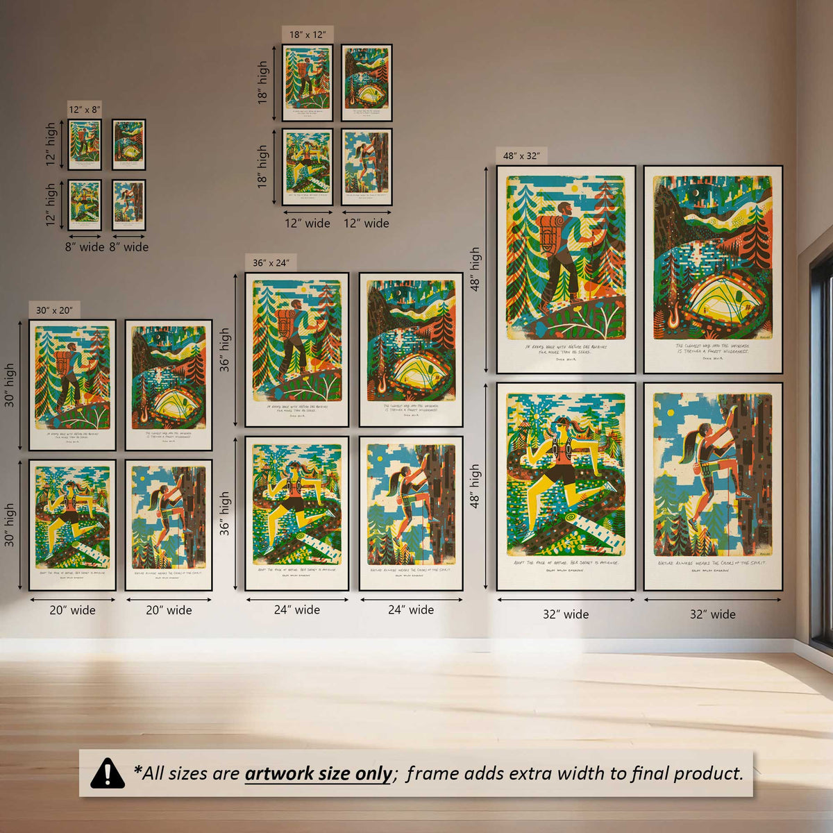 Take the Long Way, Set of 4 Canvas Prints