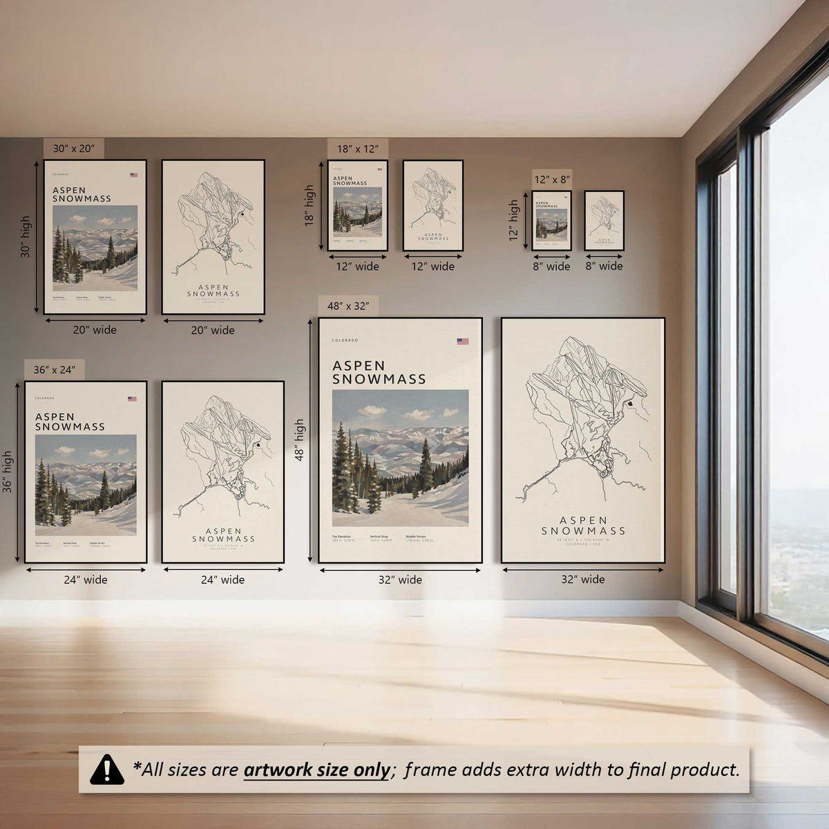 Map My Mountain I, Set of 2 Canvas Prints