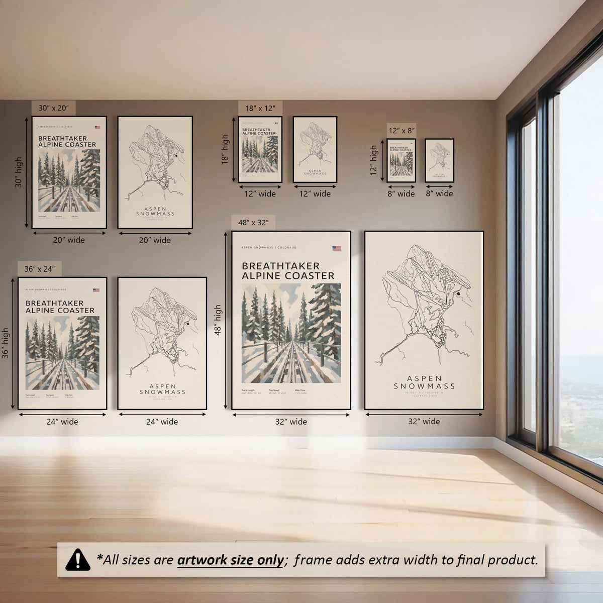Map My Mountain II, Set of 2 Canvas Prints