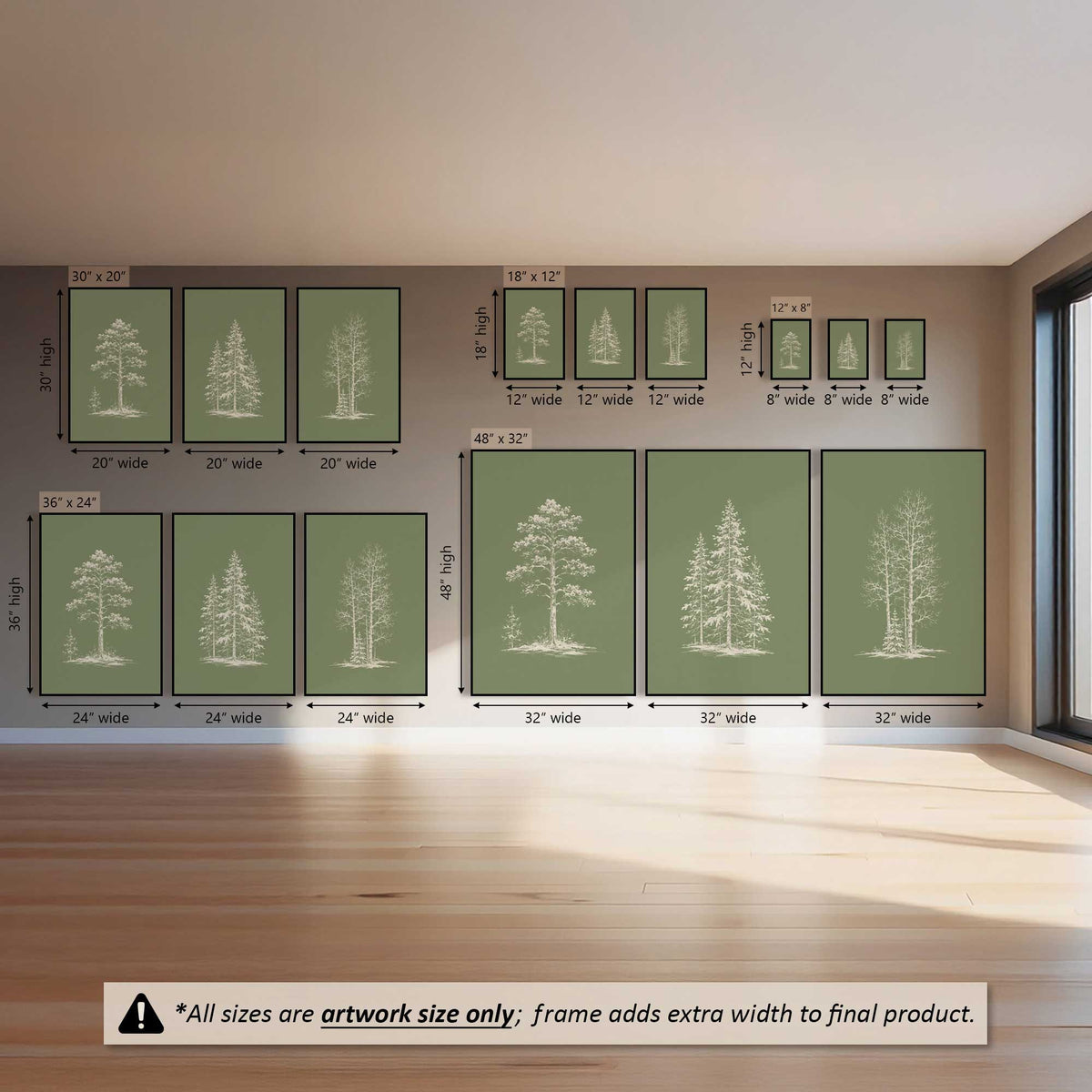 Trees Please Trio, Set of 3 Canvas Prints