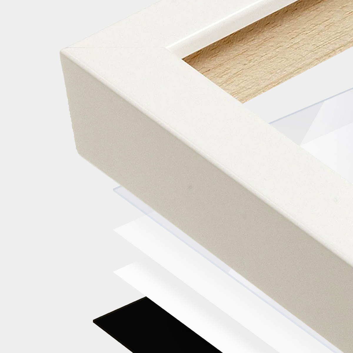 corner of the White Lacquer Manhattan Wall Frame