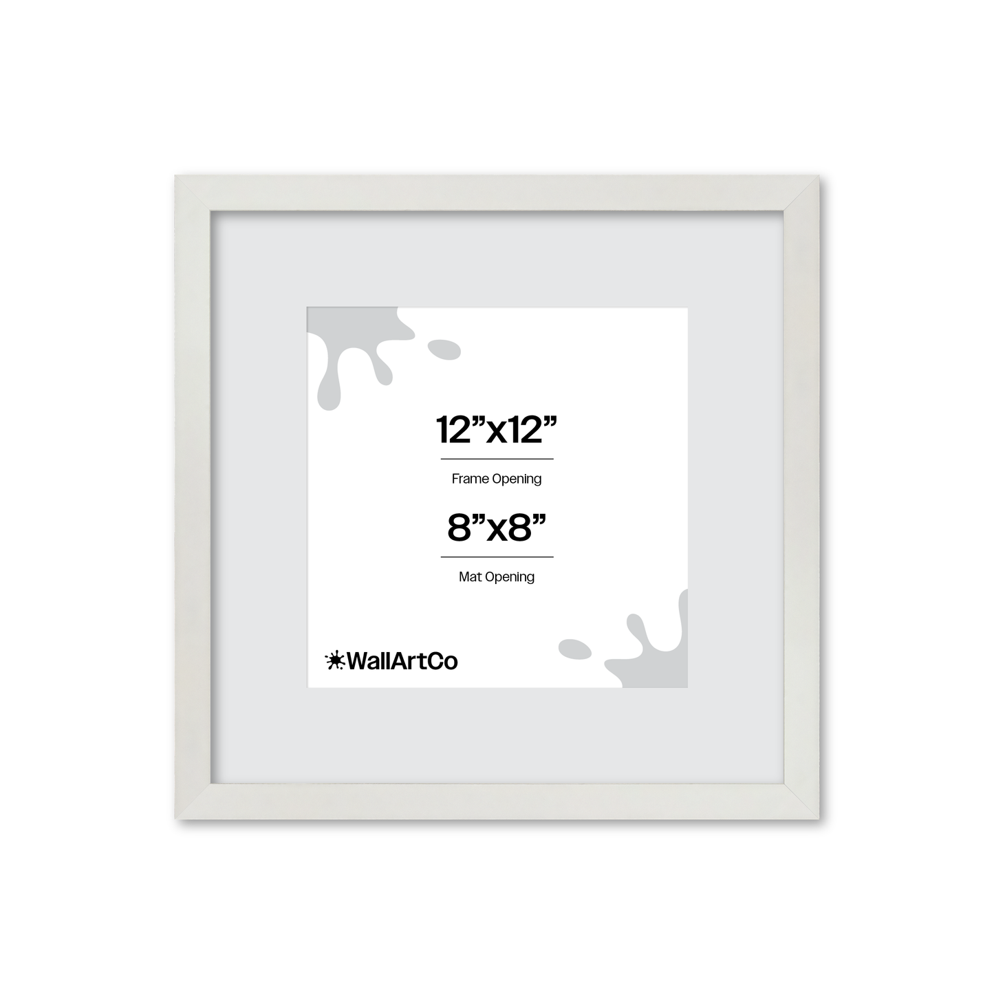 12" x 12" White Lacquer Manhattan Wall Frame