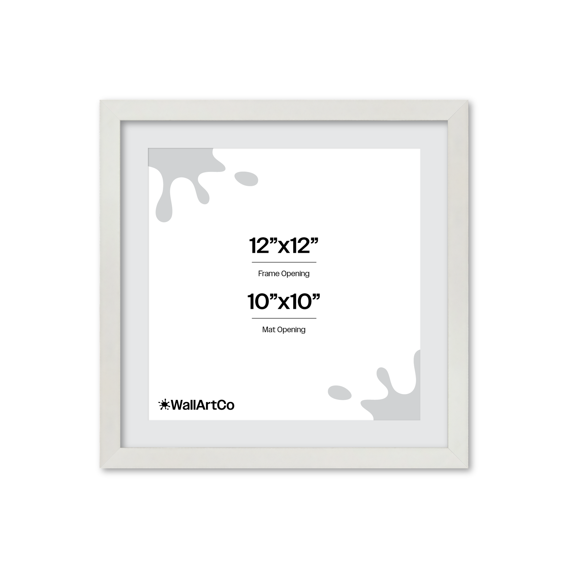 12" x 12" White Lacquer Manhattan Wall Frame