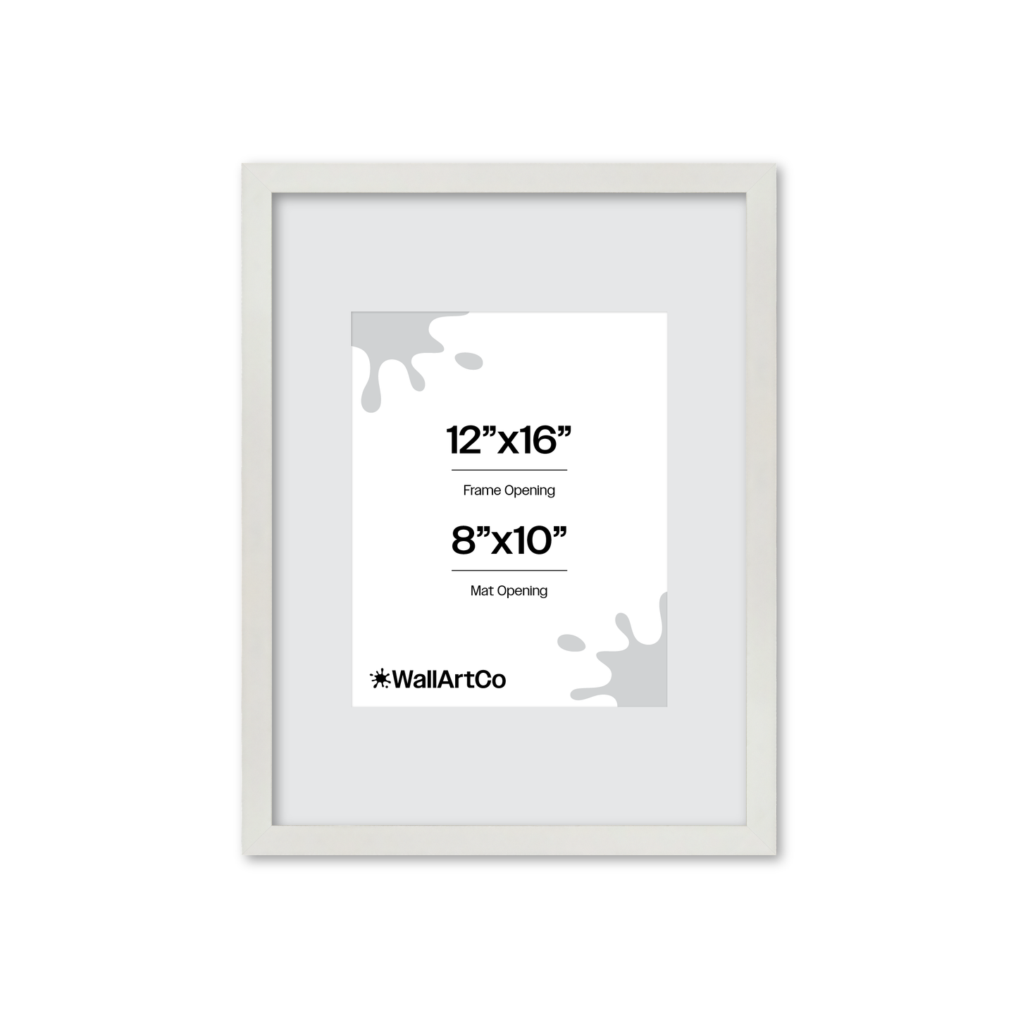 12" x 16" White Lacquer Manhattan Wall Frame
