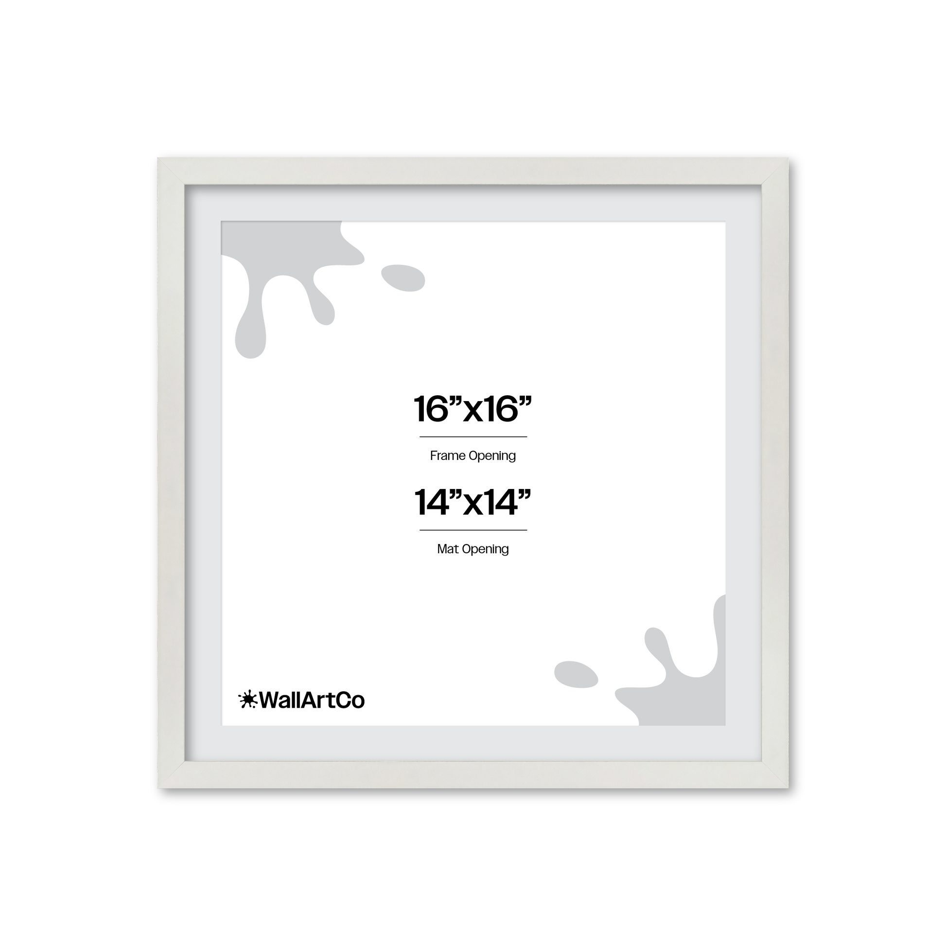 16" x 16" White Lacquer Manhattan Wall Frame