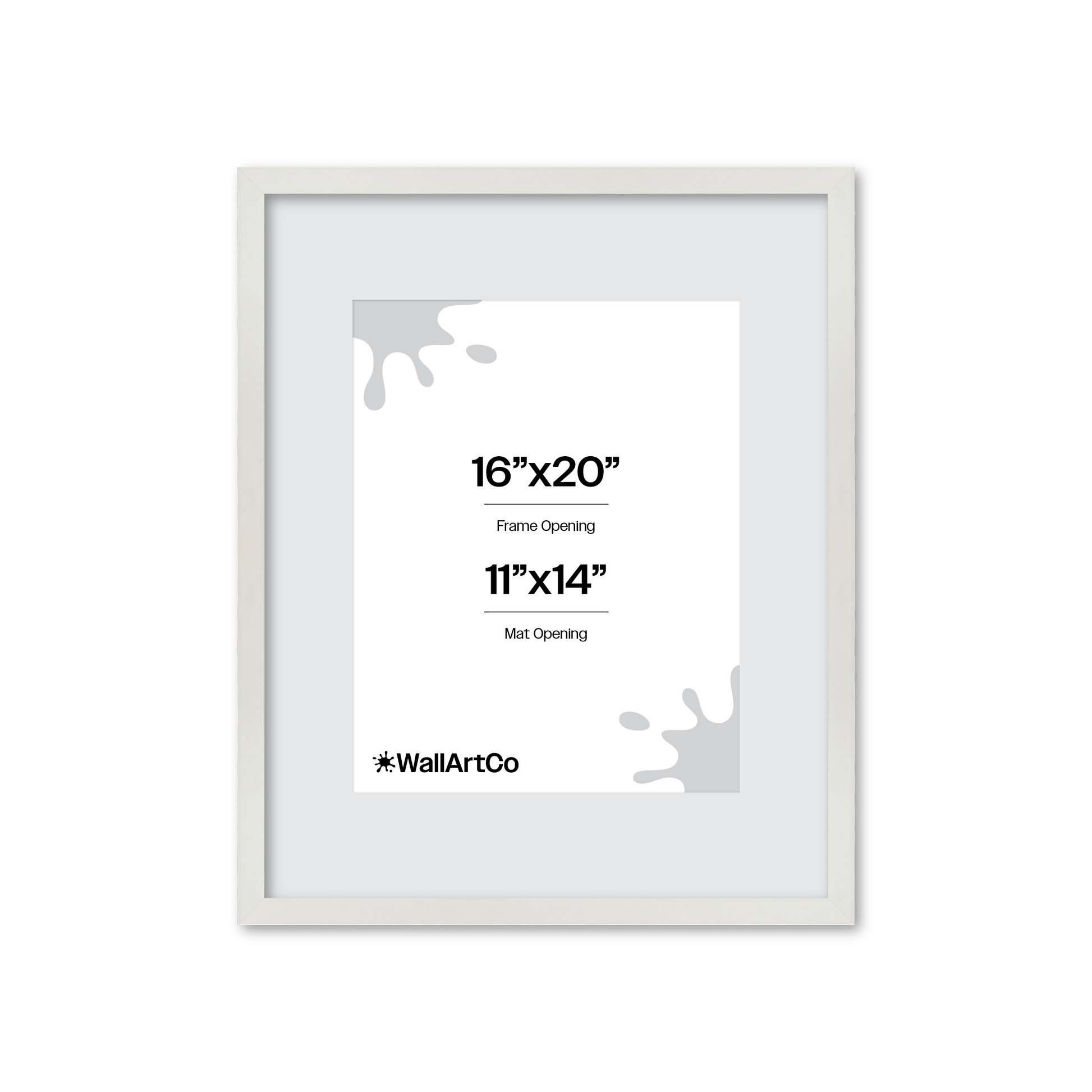 16" x 20" White Lacquer Manhattan Wall Frame