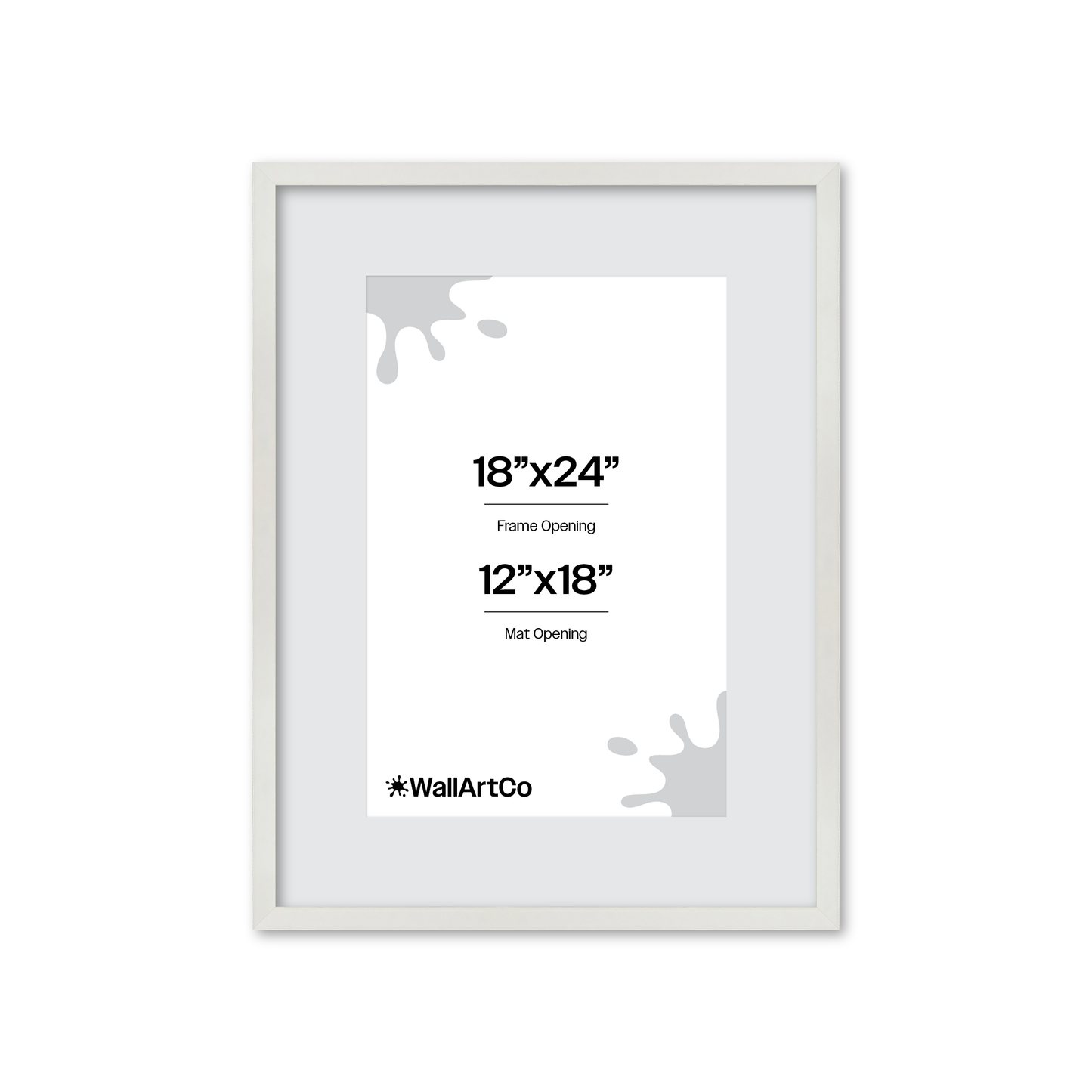 18" x 24" White Lacquer Manhattan Wall Frame