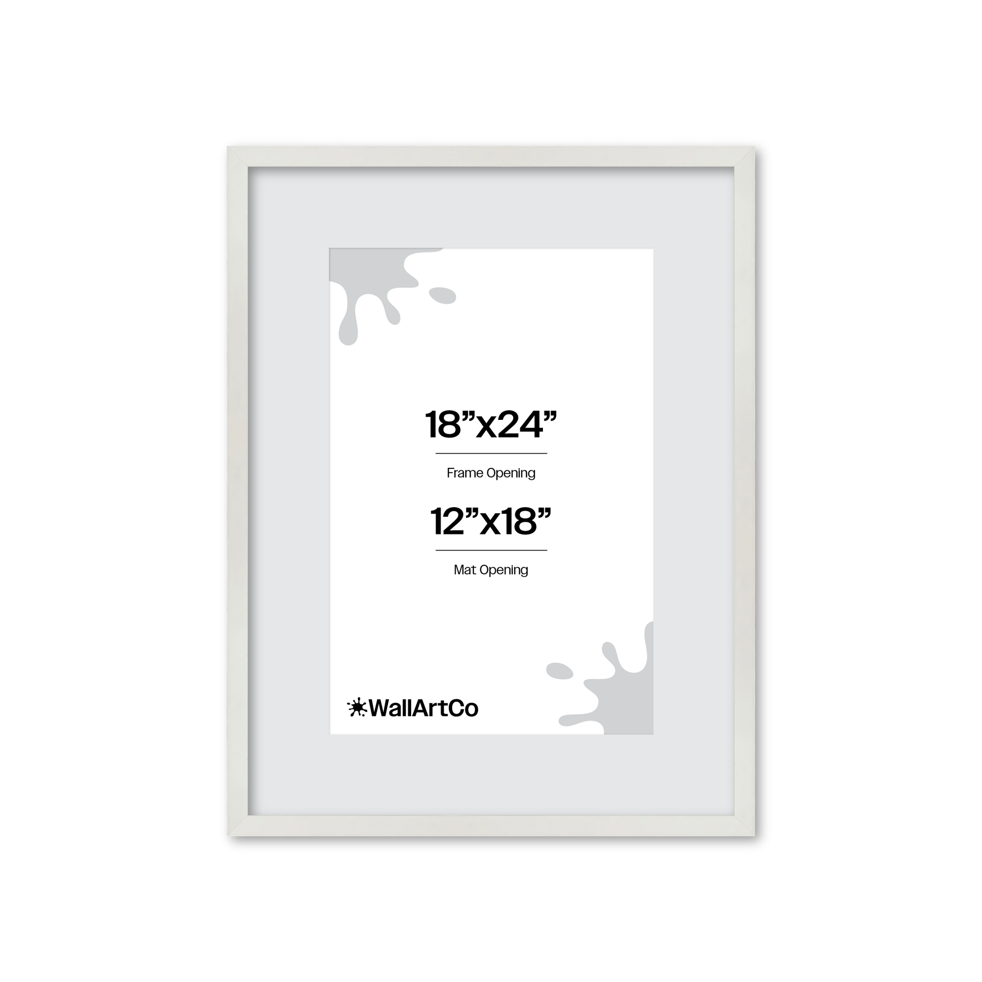 18" x 24" White Lacquer Manhattan Wall Frame
