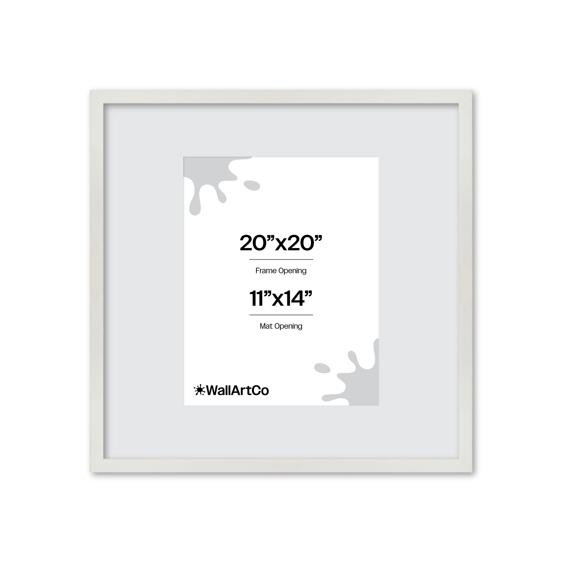 20" x 20" White Lacquer Manhattan Wall Frame