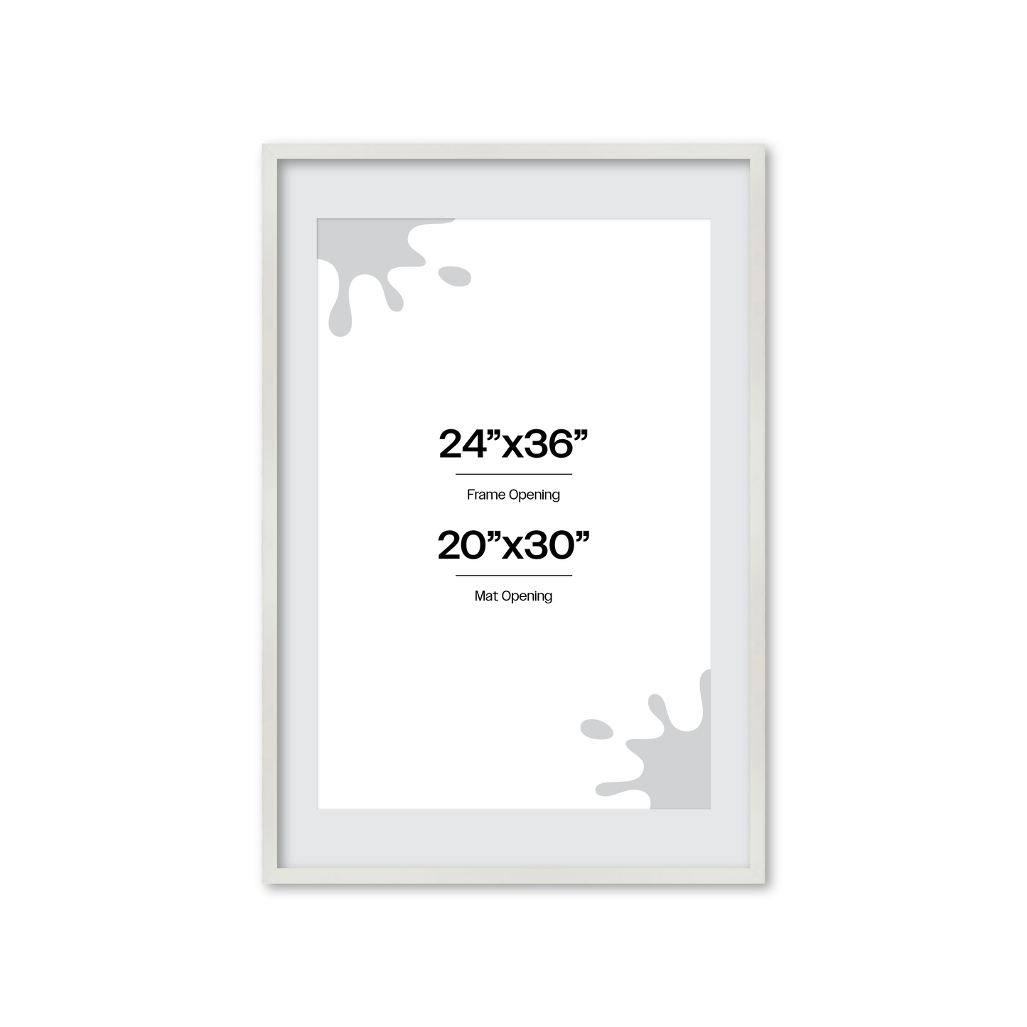 24" x 36" White Lacquer Manhattan Wall Frame