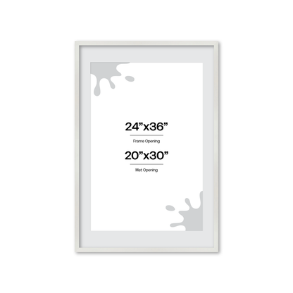 24" x 36" White Lacquer Manhattan Wall Frame