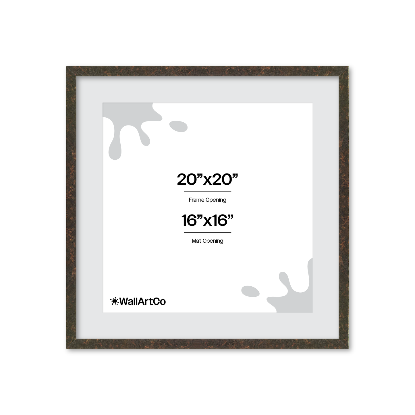 20" x 20" Rich Brown Vienna Wall Frame