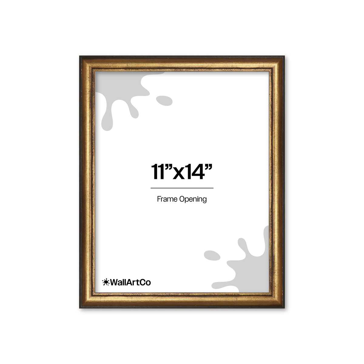 11" x 14" The Backbone Black and Gold Picture Frame - No Mat