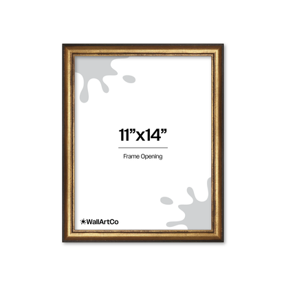 11" x 14" The Backbone Black and Gold Picture Frame - No Mat