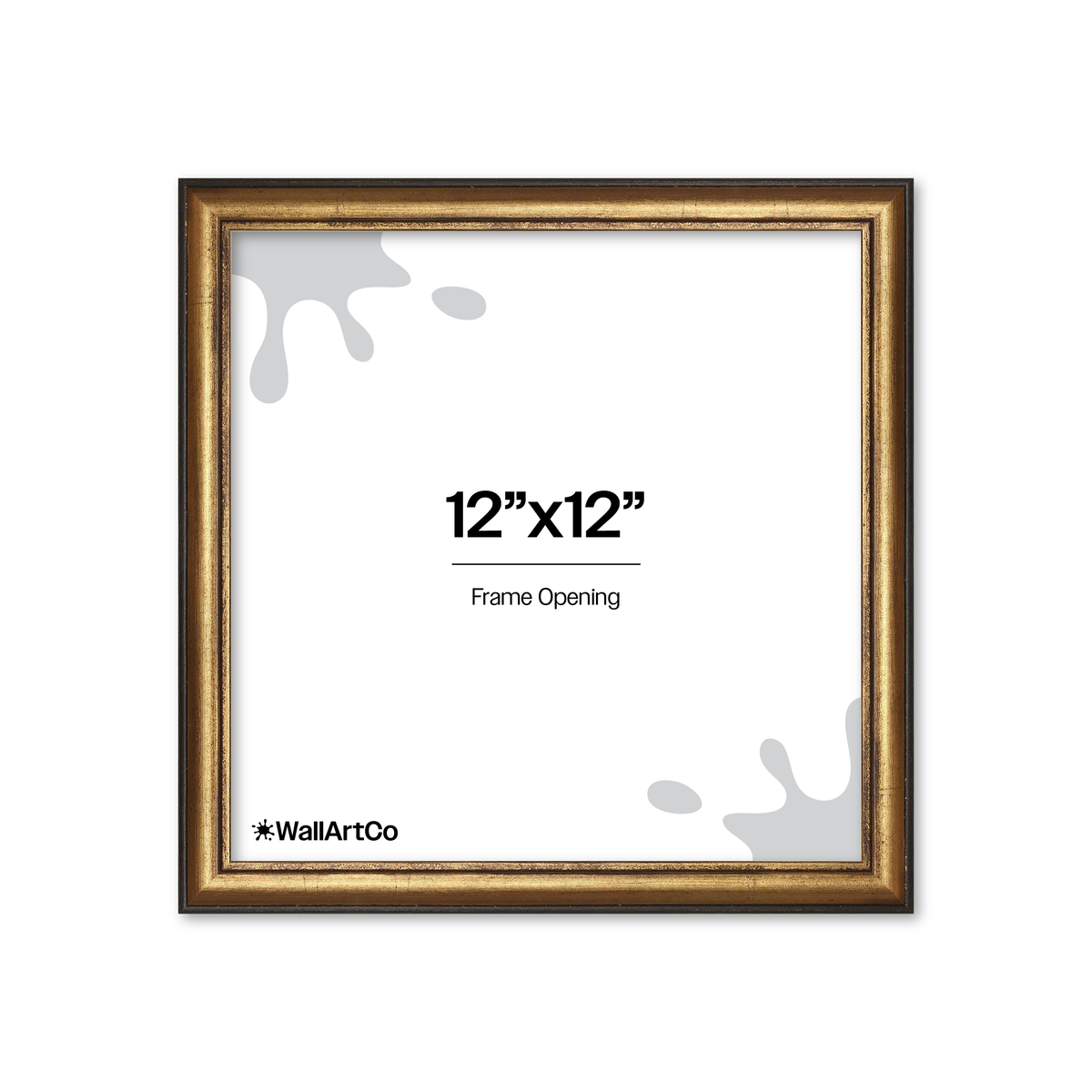 12" x 12" The Backbone Black and Gold Picture Frame - No Mat