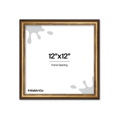 12" x 12" The Backbone Black and Gold Picture Frame - No Mat