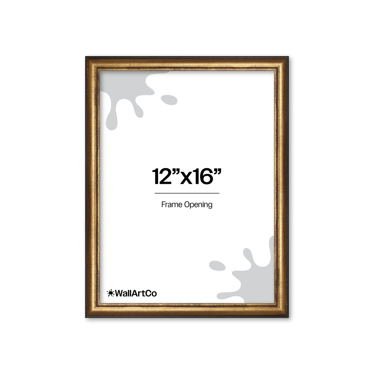 12" x 16" The Backbone Black and Gold Picture Frame - No Mat