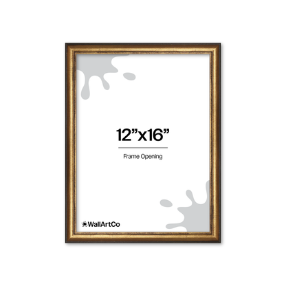12" x 16" The Backbone Black and Gold Picture Frame - No Mat