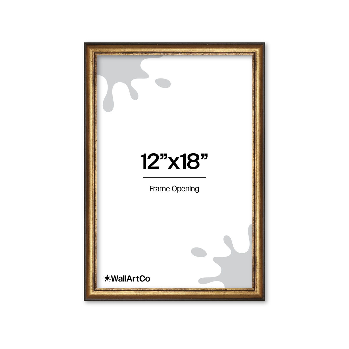 12" x 18" The Backbone Black and Gold Picture Frame - No Mat