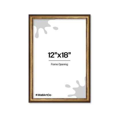 12" x 18" The Backbone Black and Gold Picture Frame - No Mat