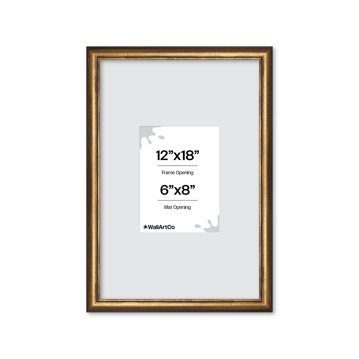 12" x 18" The Backbone Black and Gold Picture Frame - Wide Mat