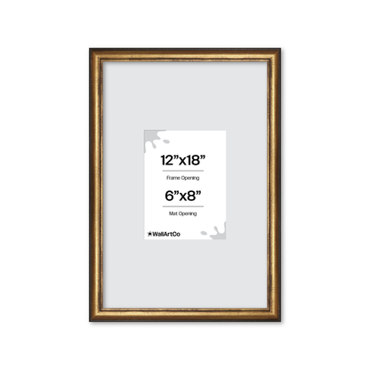 12" x 18" The Backbone Black and Gold Picture Frame - Wide Mat