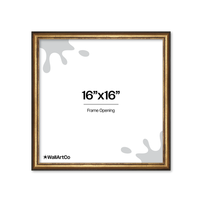 16" x 16" The Backbone Black and Gold Picture Frame - No Mat