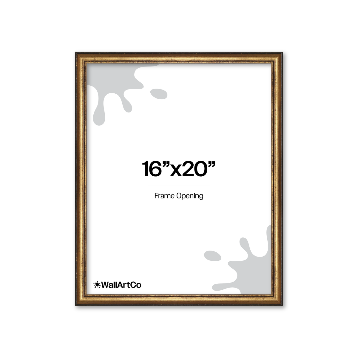 16" x 20" The Backbone Black and Gold Picture Frame - No Mat