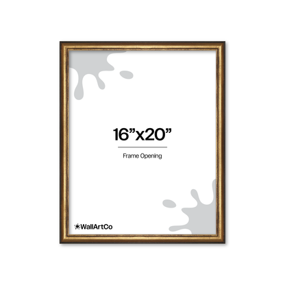 16" x 20" The Backbone Black and Gold Picture Frame - No Mat