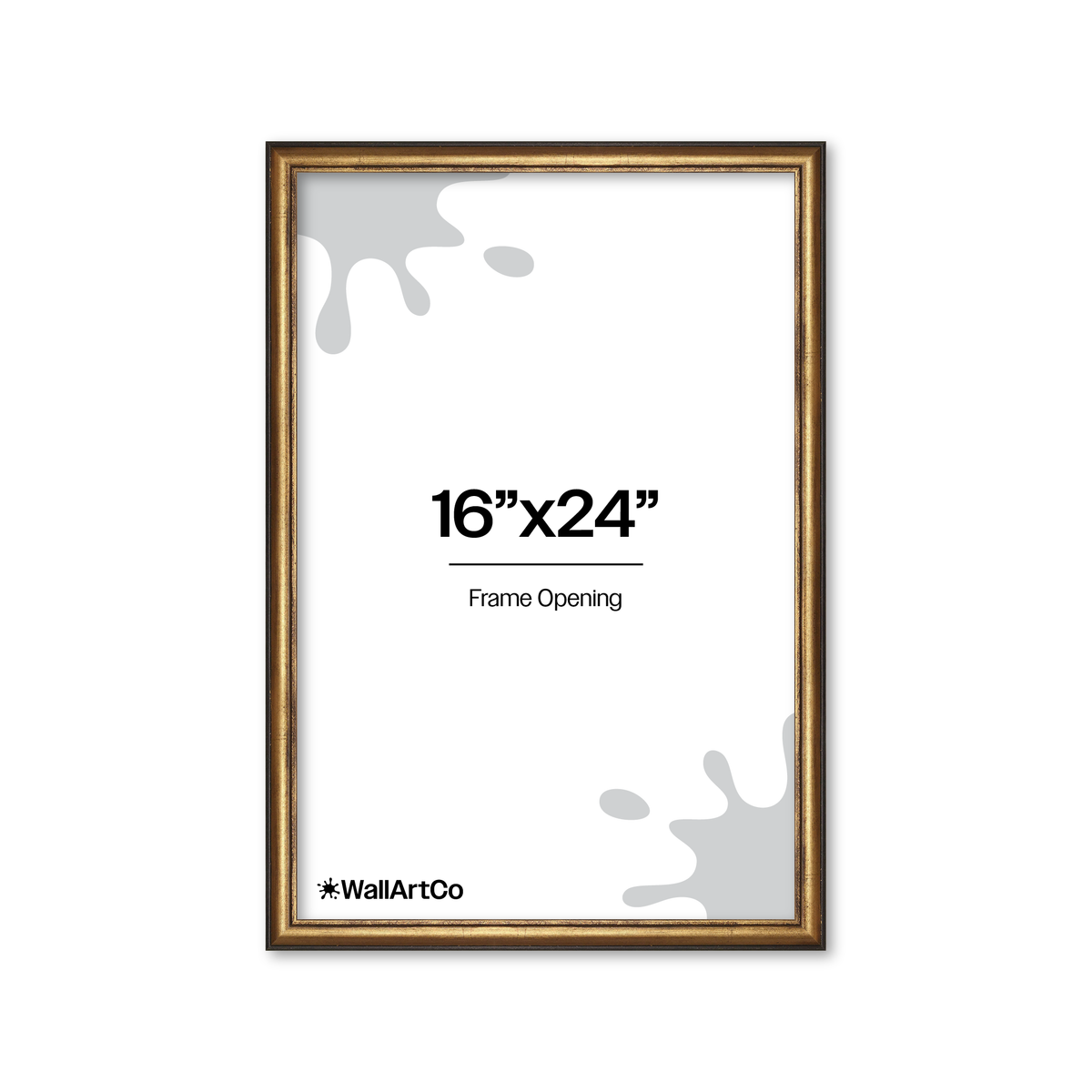 16" x 24" The Backbone Black and Gold Picture Frame - No Mat