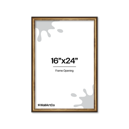 16" x 24" The Backbone Black and Gold Picture Frame - No Mat